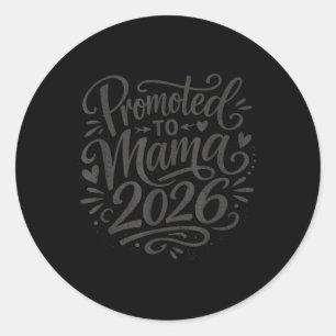 Expecting Mum 2026 Hand Lettered Art Classic Round Sticker