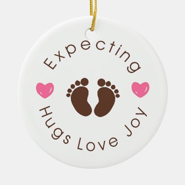 Expecting New Mum Quote Ceramic Tree Decoration (Front)