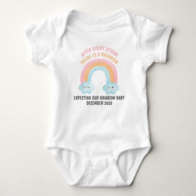 Expecting Our Rainbow Baby Baby Bodysuit (Front)