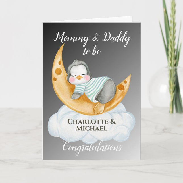 Expecting Parents Mummy & Daddy to be White Card (Front)