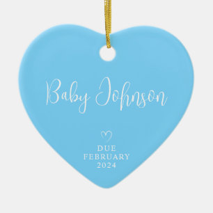 Expecting Parents Photo Baby Boy Due 2027 Ceramic Tree Decoration