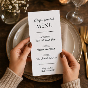 Expecting Restaurant Menu Pregnancy Announcement