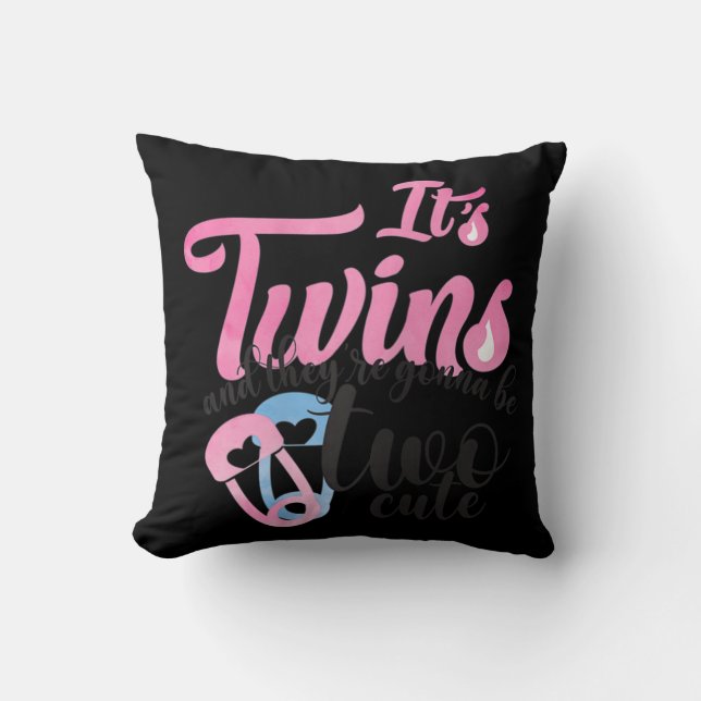 Expecting Twin Babies Mum I Two Cute Blessings In  Cushion (Front)