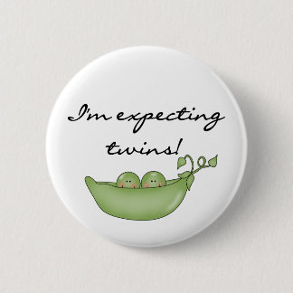 Expecting Twins - Peas in a Pod 6 Cm Round Badge