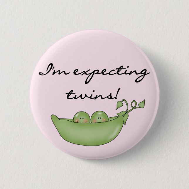 Expecting Twins - Peas in a Pod 6 Cm Round Badge (Front)