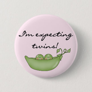 Expecting Twins - Peas in a Pod 6 Cm Round Badge