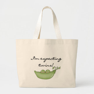 Expecting Twins - Peas in a Pod Large Tote Bag
