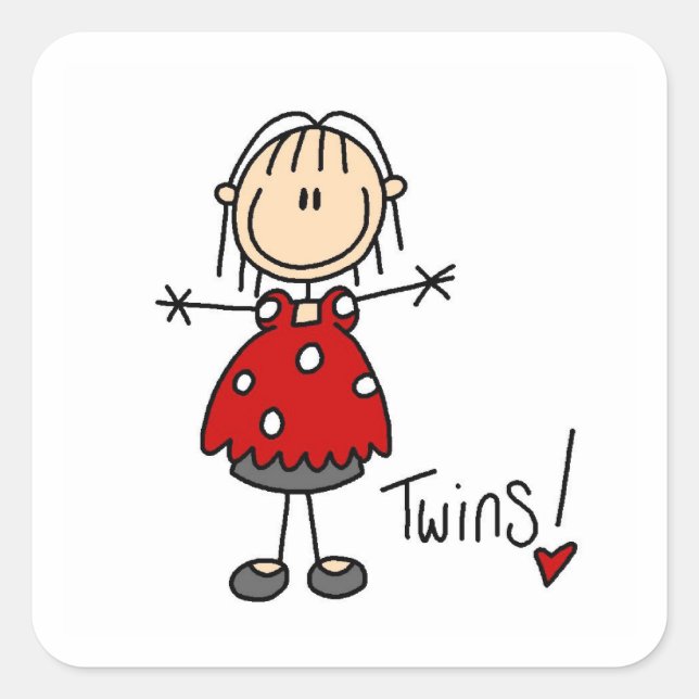 Expecting Twins T-shirts and Gifts Square Sticker (Front)