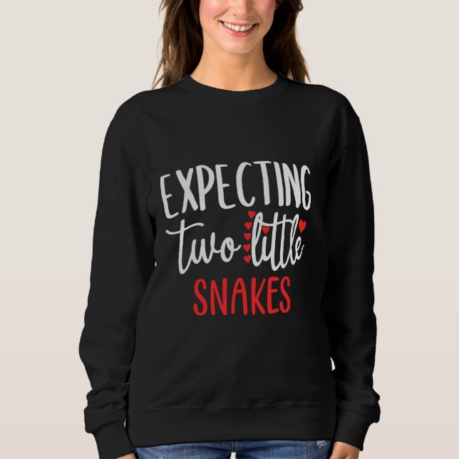 Expecting Two Little Snakes Funny Pregnancy Twins Sweatshirt (Front)