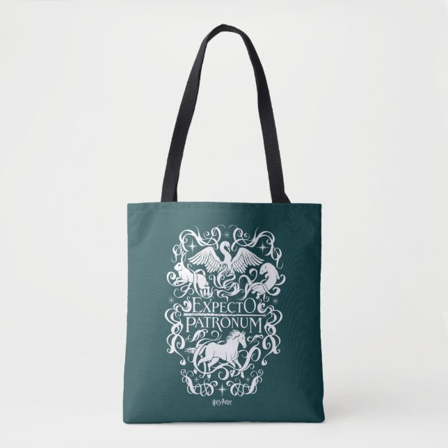 Expecto Patronum Filigree Graphic Tote Bag (Front)