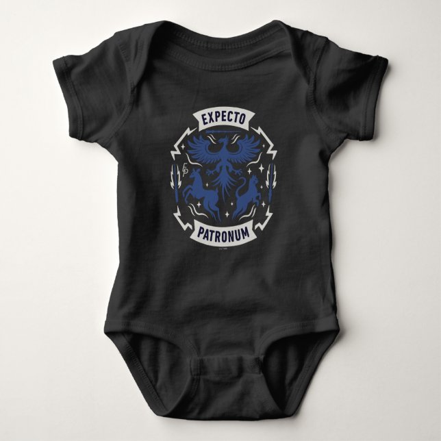 Expecto Patronum Vintage Silhouette Graphic Baby Bodysuit (Front)