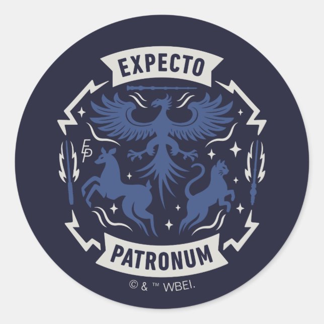 Expecto Patronum Vintage Silhouette Graphic Classic Round Sticker (Front)