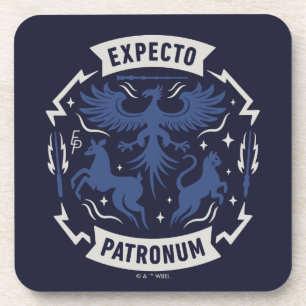 Expecto Patronum Vintage Silhouette Graphic Coaster