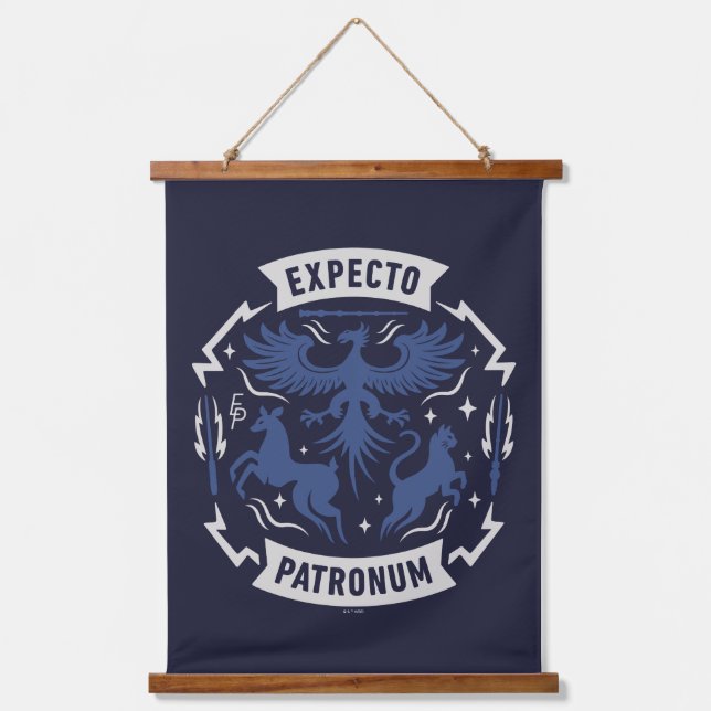 Expecto Patronum Vintage Silhouette Graphic Hanging Tapestry (Front)