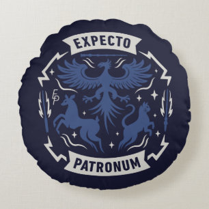 Expecto Patronum Vintage Silhouette Graphic Round Cushion