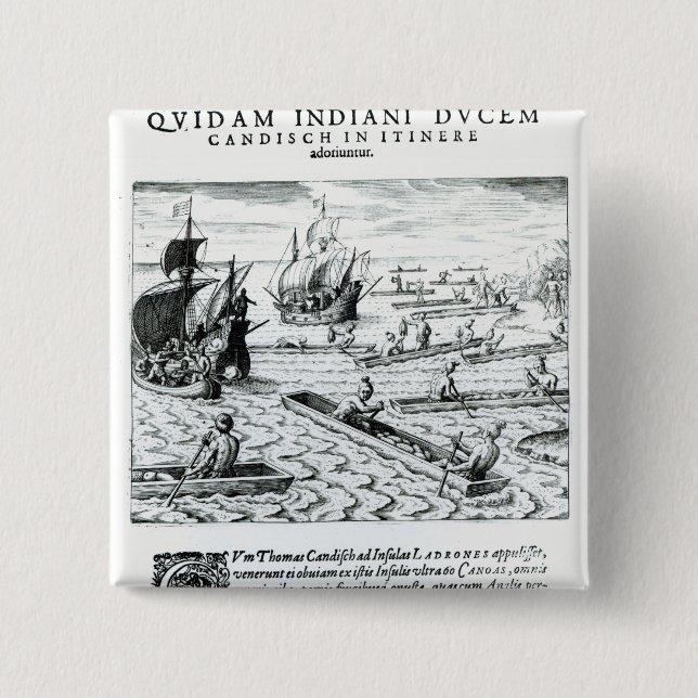 Expedition of Thomas Cavendish 15 Cm Square Badge (Front)