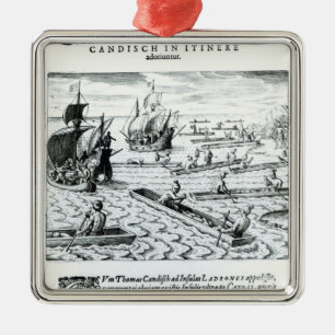 Expedition of Thomas Cavendish Metal Tree Decoration