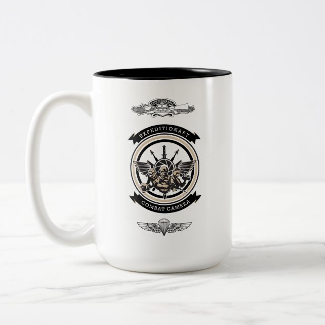 Expeditionary Combat Camera Mug#1 Two-Tone Coffee  Two-Tone Coffee Mug (Left)