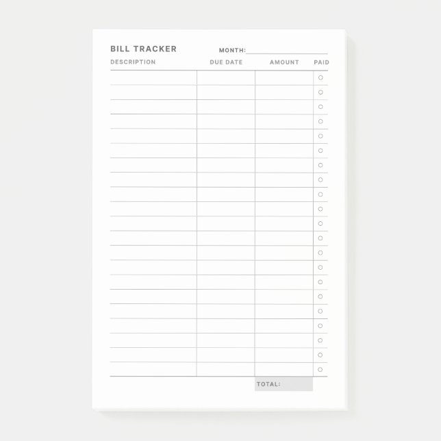 Expense Tracker  Post-it Notes (Front)