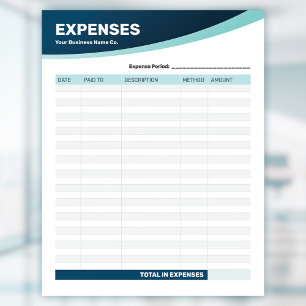 Expenses Tracking Log Business Form Notepad