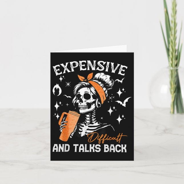 Expensive Difficult And Talks Byck Halloween Mama  Card (Front)