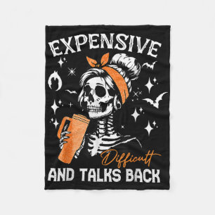 Expensive Difficult And Talks Byck Halloween Mama  Fleece Blanket