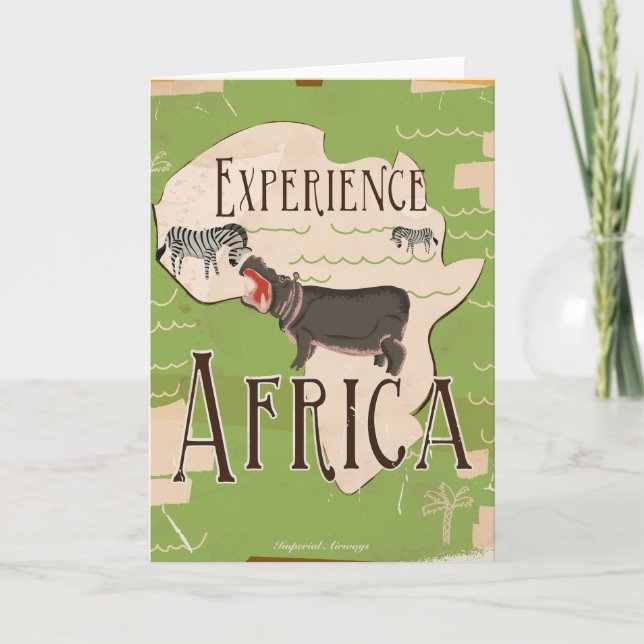 Experience Africa Vintage Travel Poster Holiday Card (Front)