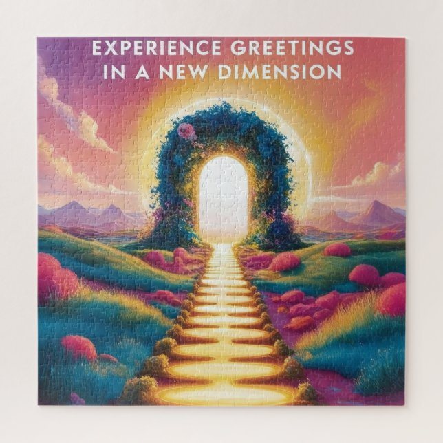 Experience Greetings in a New Dimension - Surreal  Jigsaw Puzzle (Vertical)