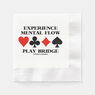 Experience Mental Flow Play Bridge 4 Card Suits Napkin