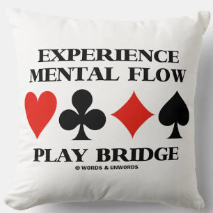 Experience Mental Flow Play Bridge Four Card Suits Cushion