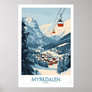 Experience Myrkdalen Stunning Ski Poster Art 1