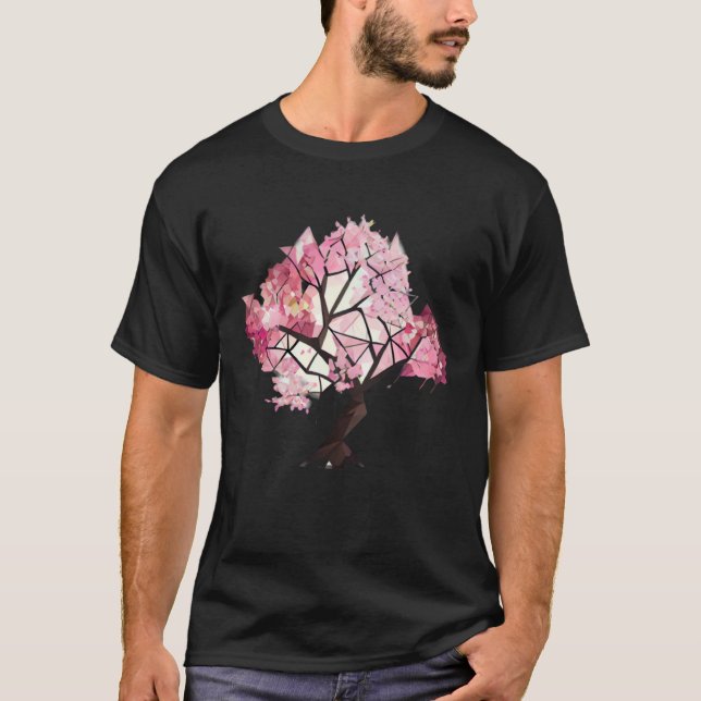 Experience the Magic of Cherry Blossoms Tree Geome T-Shirt (Front)