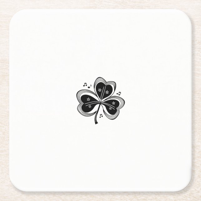 Experience the Magic of Shamrock Serenade Square Paper Coaster (Front)