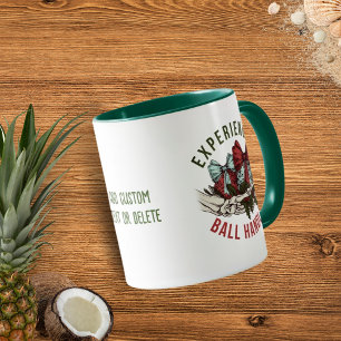 Experienced Ball Handler, Skeleton Christmas Green Mug