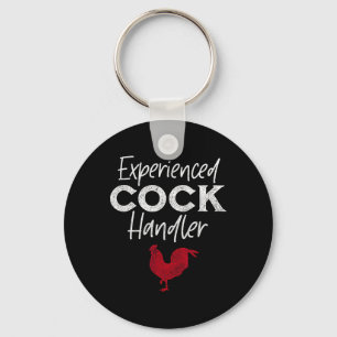 Experienced Handler Funny Rooster Lover Key Ring