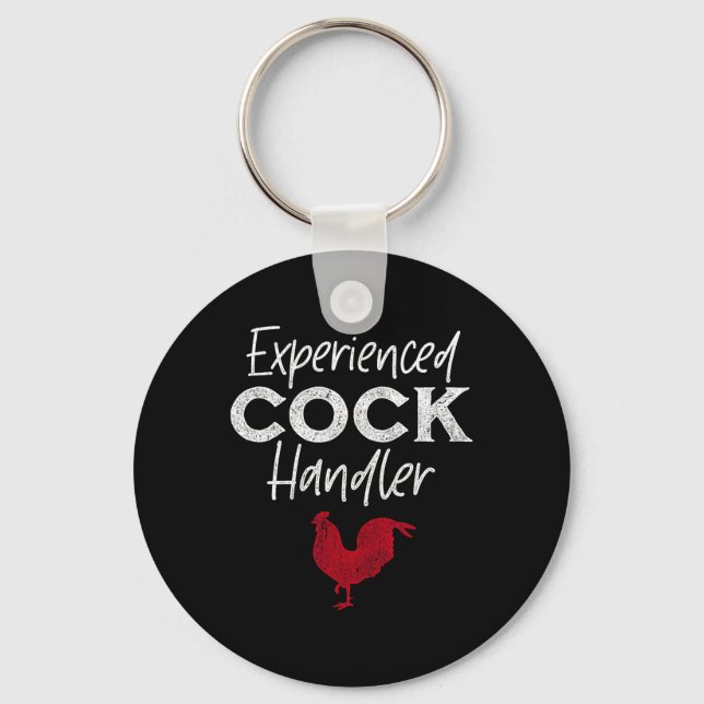 Experienced Handler Funny Rooster Lover  Key Ring (Front)