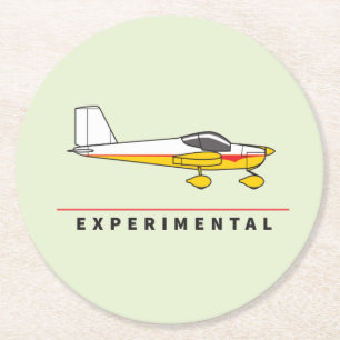 Experimental Aeroplane Round Paper Coaster