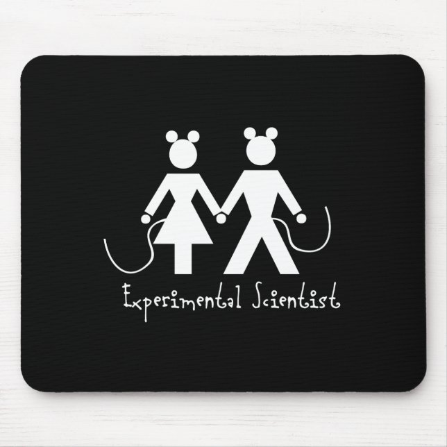 Experimental scientist Black Mouse Pad (Front)