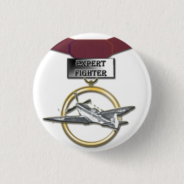 Expert Fighter medal button (Front)