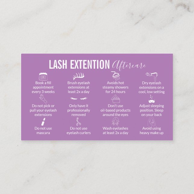 Expert Lash Care Tips to Boost Growth Volume Business Card (Back)