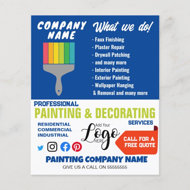 Expert navy Painting and Decoration Services  Flyer (Front)