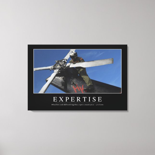 Expertise: Inspirational Quote Canvas Print (Front)