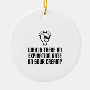 Expiration date on the sour cream ceramic tree decoration