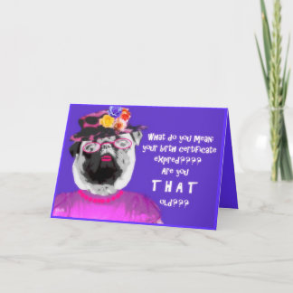 expired birth certificate and pug card