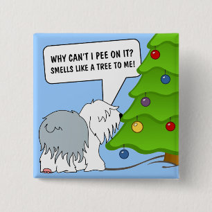 Explain the meaning of Christmas to your dog now! 15 Cm Square Badge