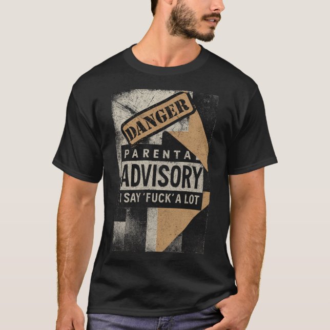 Explicit Content Warning Distressed Art T-Shirt (Front)