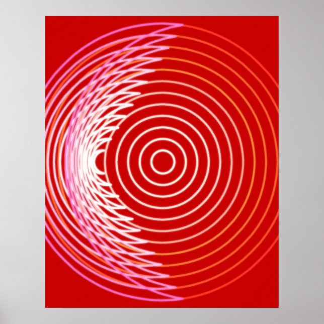 Exploded Moon-Form, coral, dark red Poster (Front)