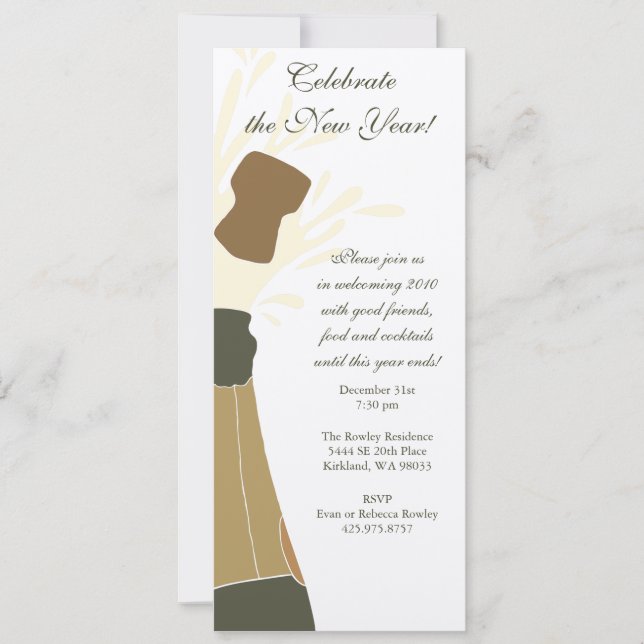 Exploding Champagne Party Invitation (Front)