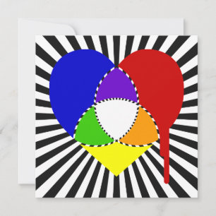 exploding colour chart heart invitation