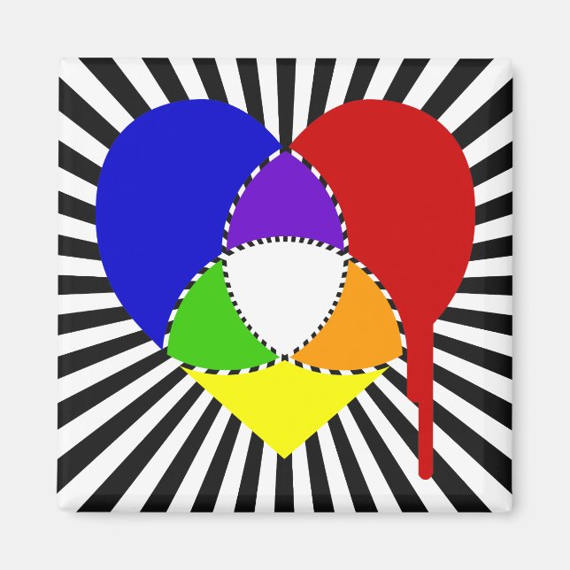 exploding colour chart heart magnet (Front)